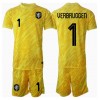 Nederland Bart Verbruggen #1 Keeper Bortedraktsett Barn EM 2024 Kortermet (+ korte bukser)